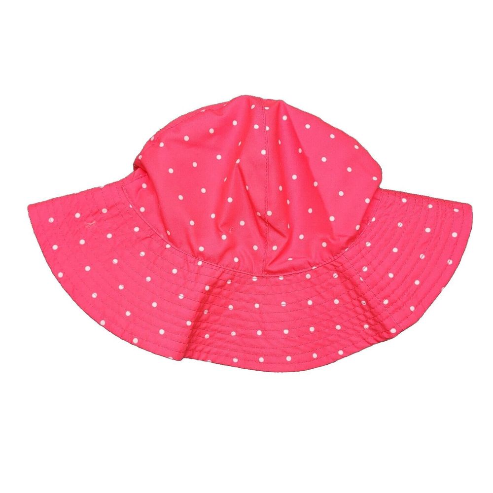 COPY - Carter's Toddler Girl Pink White Polka Dots Wide Brim Floppy Sunhat Size…